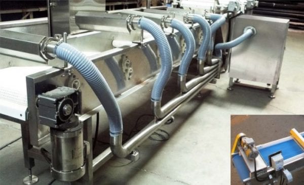 Continuous Feed Air Knife Drying Conveyor